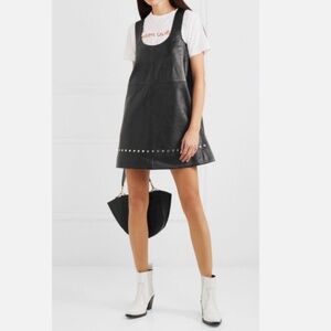 ★Org.$1090 ALEXACHUNG Nappa Leather Mini Dress Black UK8★